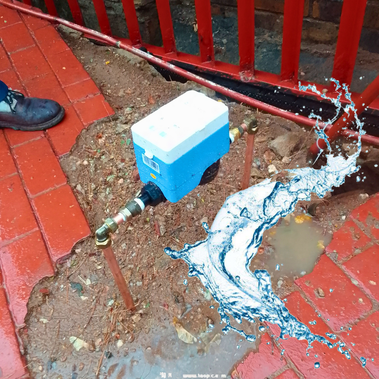 Laison STS Prepaid Water Meter installed outdoors for efficient water management.