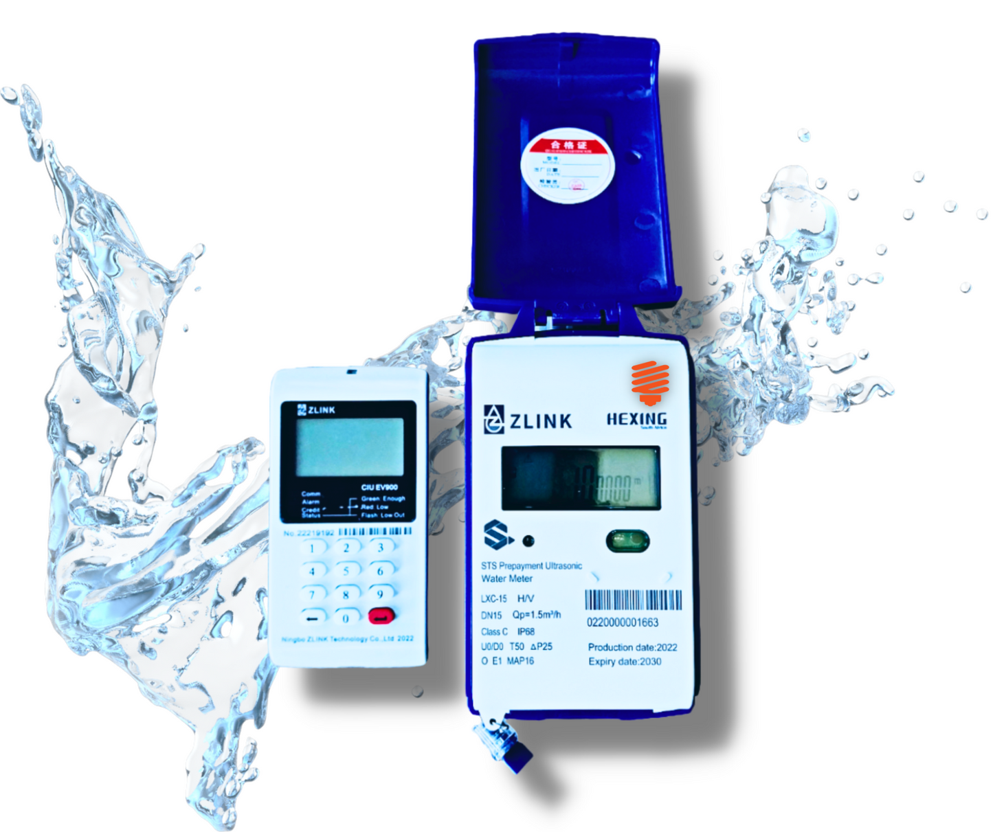 ZLINK Prepaid Ultrasonic Smart Water Meter with STS certification, featuring advanced ultrasonic measurement for accurate water management.